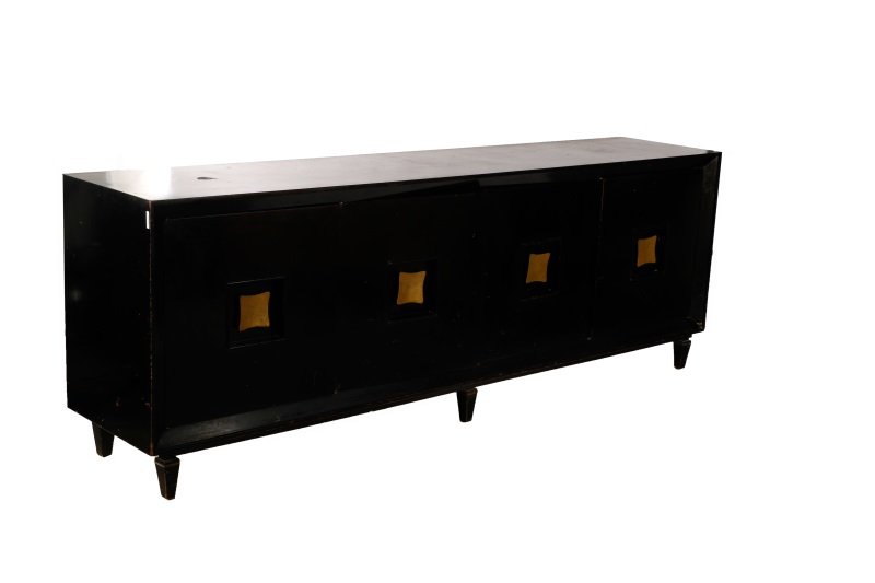 French Black Lacquered Art Deco Credenza (1 of 1)