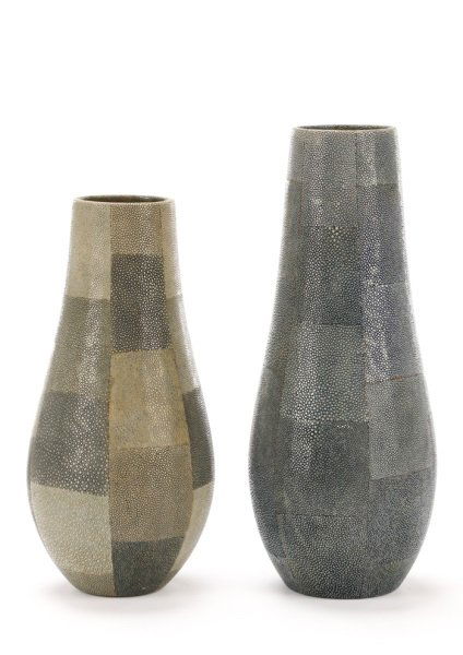 Set of Two Shagreen Stingray Covered Vases (1 of 8)