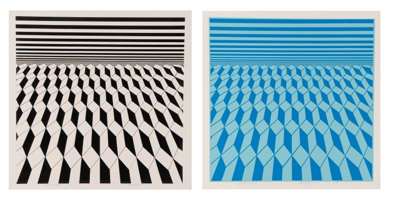 Group Of Two Roy Ahlgren Optic Art Serigraphs (1 of 9)
