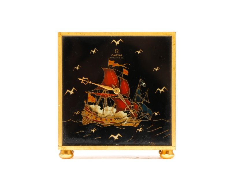 Omega for Tiffany & Co. Small Brass Desk Clock (1 of 10)