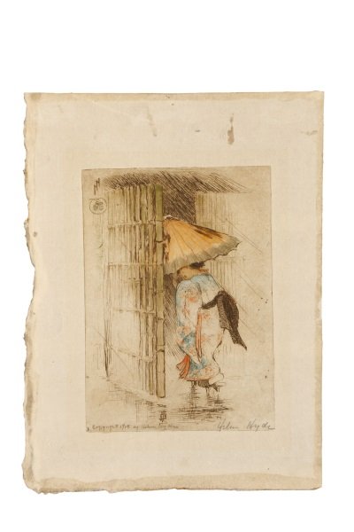 Helen Hyde Signed 1915 Etching, "The Bamboo Gate" (1 of 9)