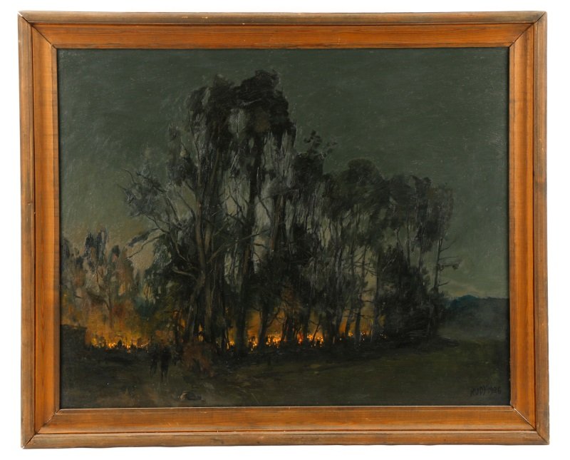 "Night Fire In The Forest", Oil On Canvas, 1986 (1 of 7)