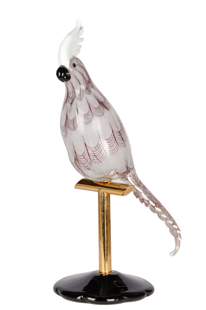 Murano Glass Cockatoo Sculpture by Licio Zanetti (1 of 6)
