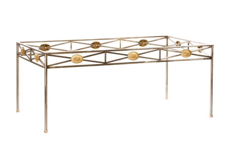 Hollywood Regency Style Steel & Brass Table (1 of 7)