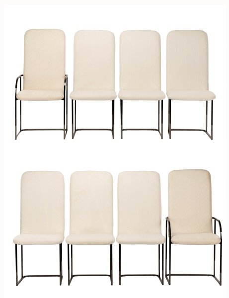 Set of 8 Milo Baughman Chrome Dining Chairs (1 of 8)