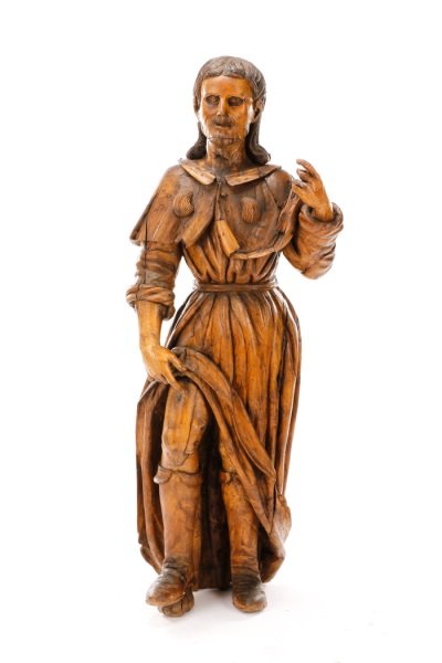 18th C. French Carved Oak Figure of St. Roch (1 of 10)