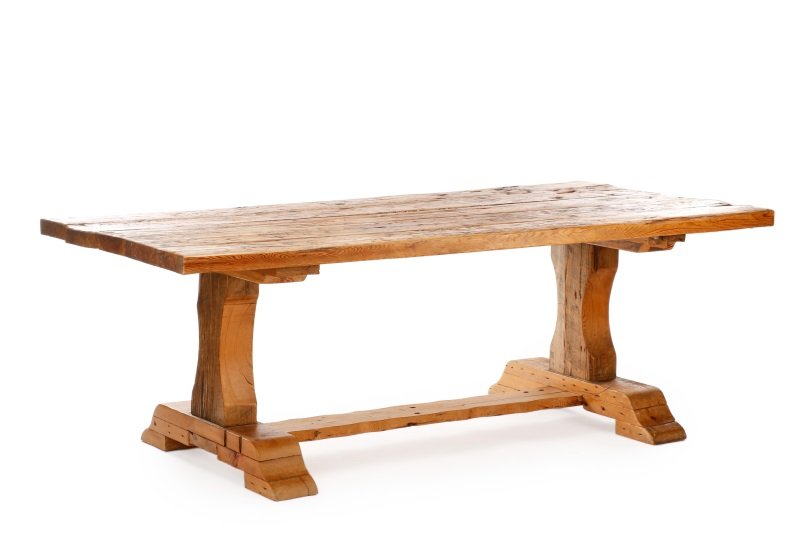 American Rustic Reclaimed Wood Trestle Table (1 of 8)