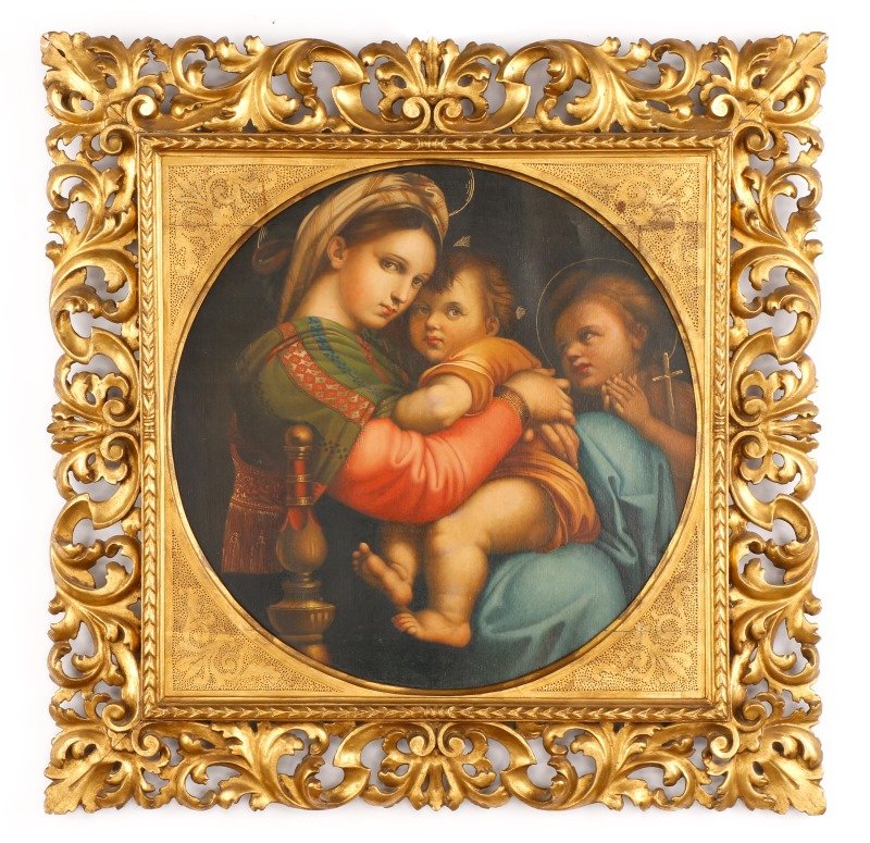 After Raphael "Madonna Della Sedia", Oil On Canvas (1 of 9)