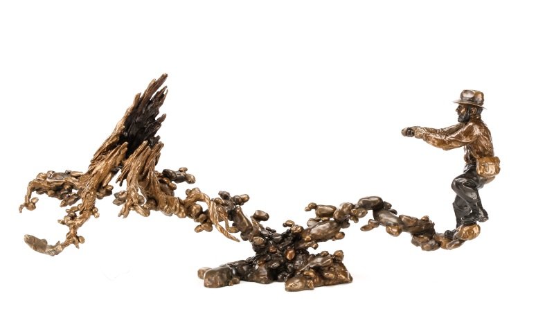 Mark Hopkins, "Fast And Shallow Fisherman" Bronze (1 of 10)
