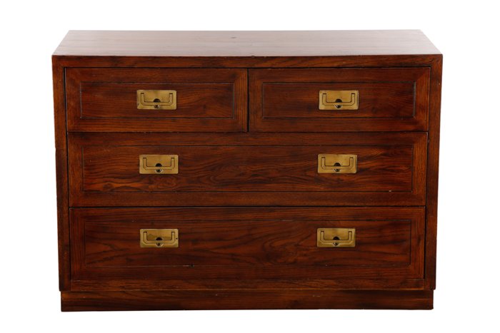 Henredon Walnut and Brass Campaign Chest (1 of 5)