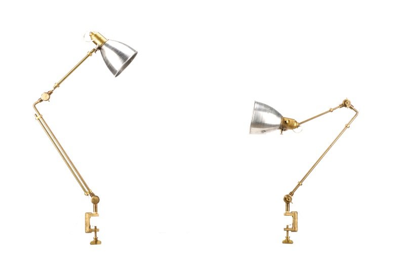 Pair, Industrial Articulating Desk Lamps w/ Clamps (1 of 5)