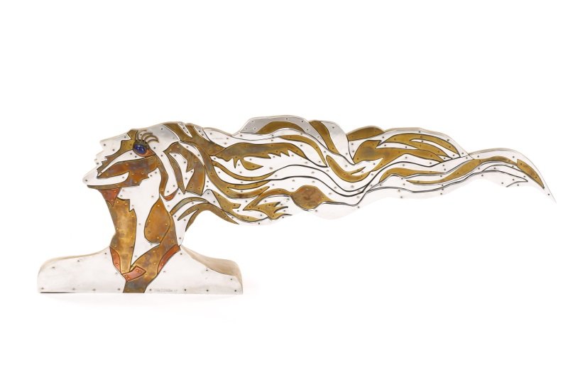 Thom Wheeler Mixed Metal Bust, Windswept Woman (1 of 9)