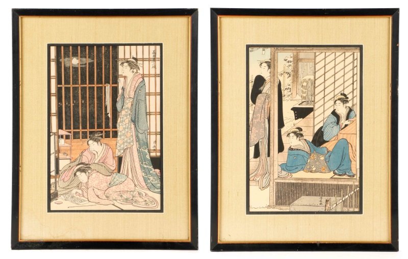 Two Edo Period Woodblock Prints After Kiyonaga (1 of 6)