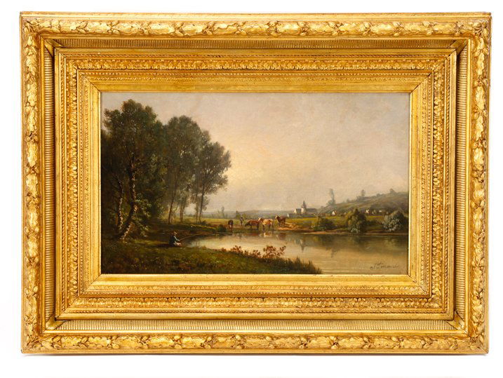 French School, "St. Meuris", Oil On Canvas, 19th C (1 of 9)