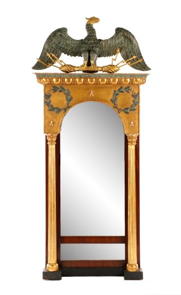 Unique Neoclassical Style Gilt & Polychrome Mirror (1 of 4)