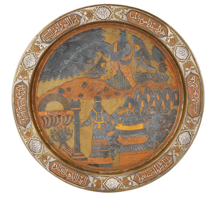 Fine Mixed Metal Seder Plate: Moses & Golden Calf (1 of 10)