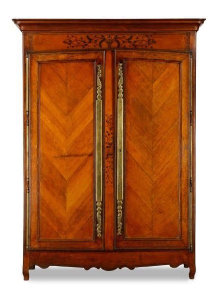 Continental Stained Oak Marquetry Inlaid Armoire (1 of 8)