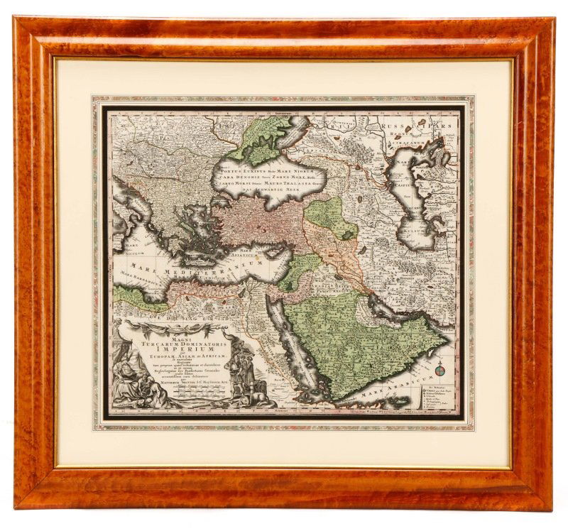 Seutter, Hand Colored Map, Ottoman Empire, 18th C. (1 of 3)