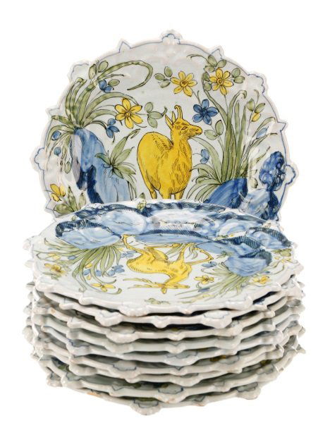 10 Italian Majolica Faience Plates, Cantagalli (1 of 8)