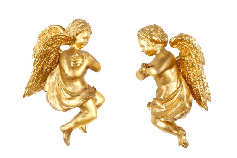 Pair of Giltwood Wall-Mounting Winged Cherubs (1 of 5)