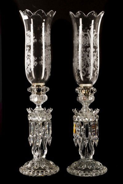 Pair of Baccarat Crystal Candle Lustres, Marked (1 of 6)