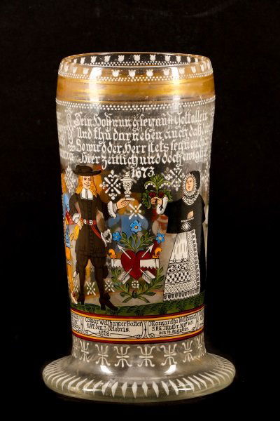 German Enameled Family Tree Humpen Dated 1673 (1 of 10)
