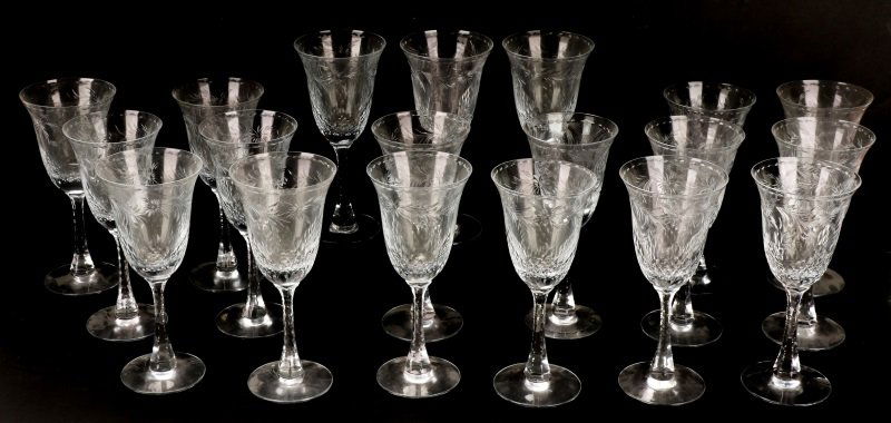 Set of 19 Tiffin "Chalfonte" Crystal Water Goblets (1 of 7)