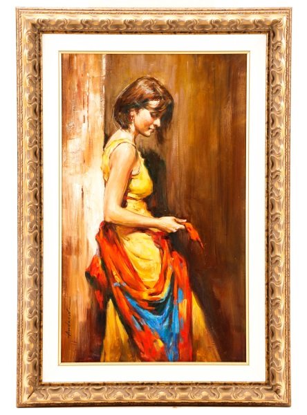 Andrew Atroshenko, "The Scarf", Oil on Canvas (1 of 8)