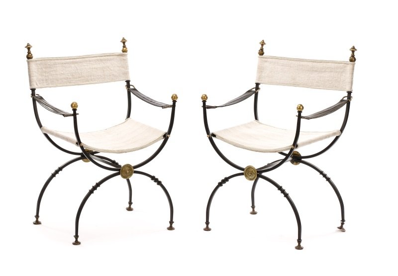 Maison Jansen Style Grecian Motif Curule Chairs (1 of 8)