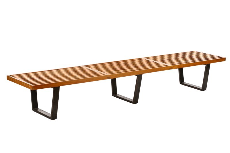 George Nelson Style Long Maple Platform Bench (1 of 6)