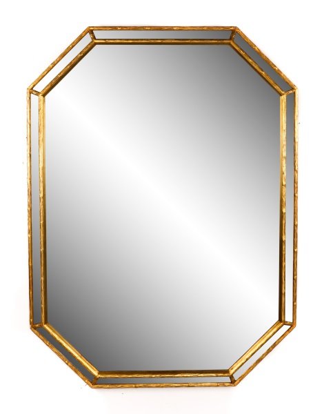 Chinoiserie Giltwood Bamboo Motif Cushion Mirror (1 of 5)