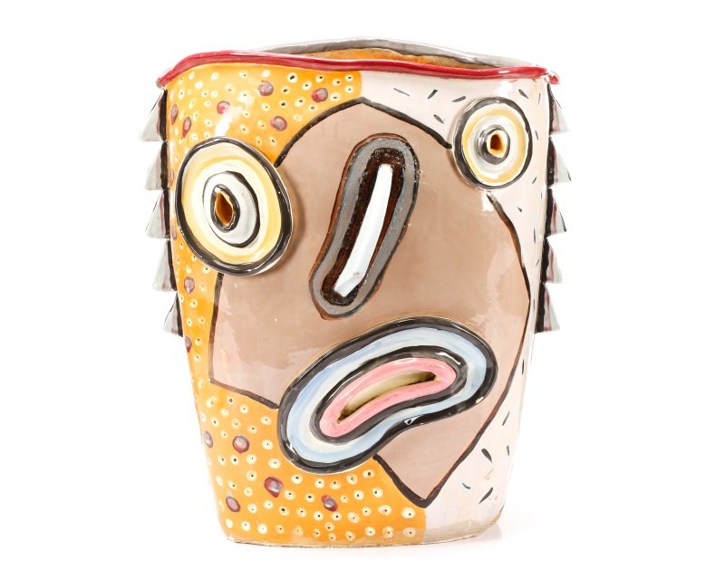 Large Hand Painted Figural Ceramic Vase (1 of 9)