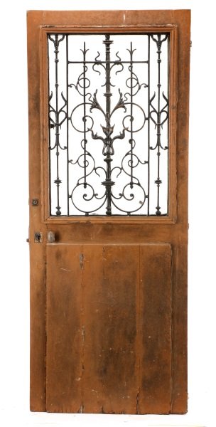 French Painted Wood and Wrought Iron Door, 19 C. (1 of 10)