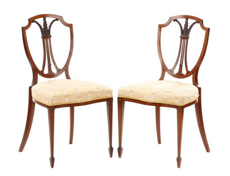 Pair, Period Signed Hepplewhite Style Side Chairs (1 of 9)