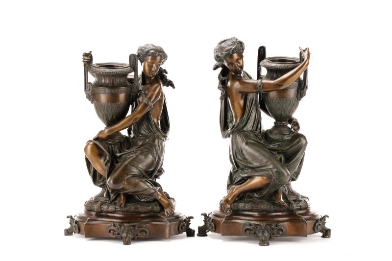 After Carrier Belleuse, Pair of Bronze Figures (1 of 10)
