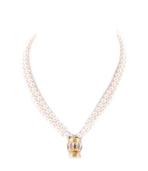 4-Strand Akoya Pearl Bracelet w/Diamond Clasp (1 of 1)