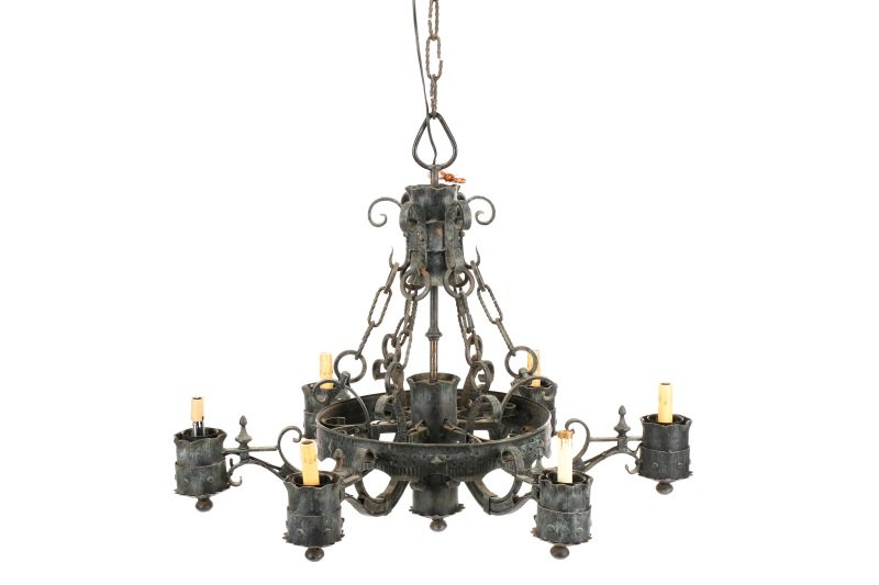 Spanish Colonial Style Wrought Iron Chandelier (1 of 6)