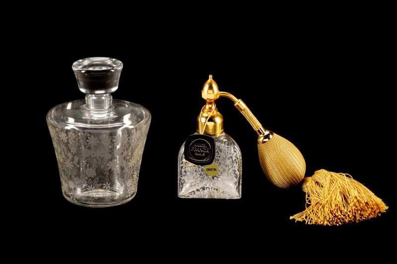 2 Baccarat Floral Etched Crystal Perfume Bottles (1 of 9)