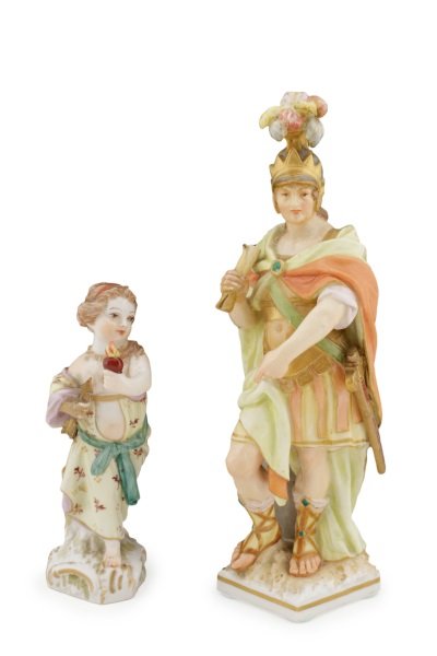 Two KPM German Porcelain Figurines, 19th C (1 of 8)