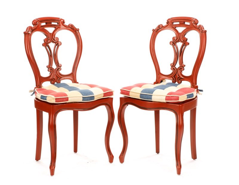 Pair, Lacquered Rococo Revival Style Side Chairs (1 of 7)