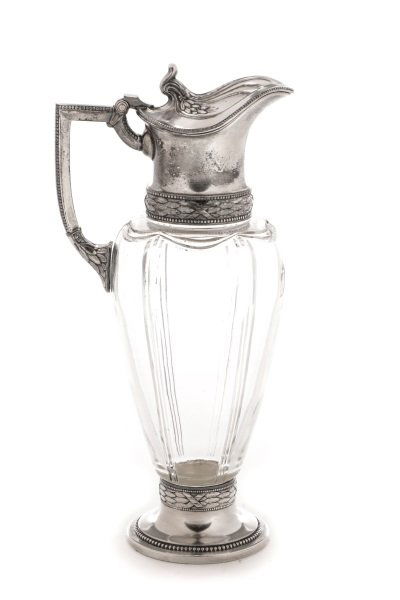 19th C. WMF Silver & Crystal Claret Jug Pitcher (1 of 6)