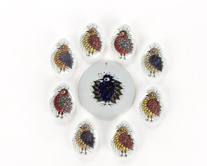 9 PCS Royal Copenhagen Crazy Birds by Beth Breyen (1 of 7)