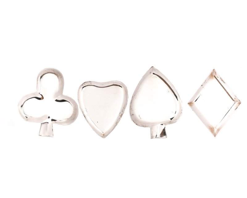 4 Charming Mexican Sterling Nut Dishes, Card Suite (1 of 6)