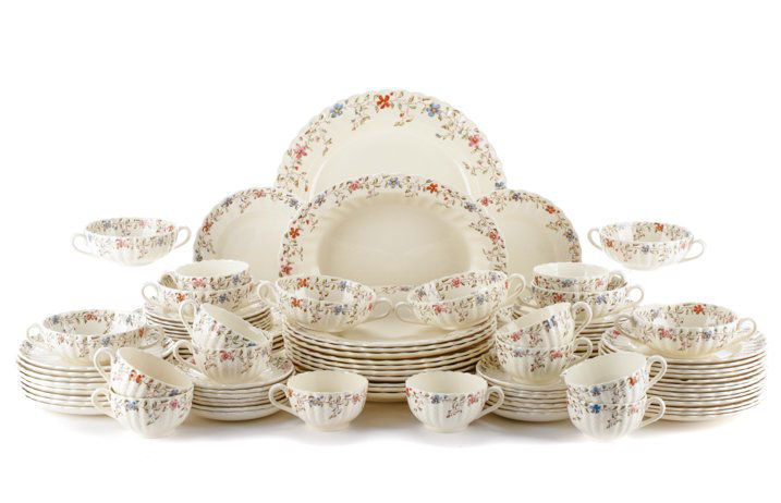 Copeland Spode 'Wicker Dale' 89 PC China Set (1 of 8)