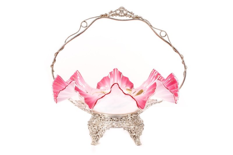 Toronto Silver & Cased Glass Brides Bowl Basket (1 of 8)