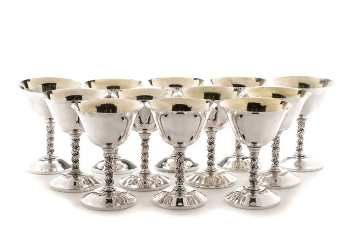 Set of 12 Spanish Silver Sherbet Goblets (1 of 6)