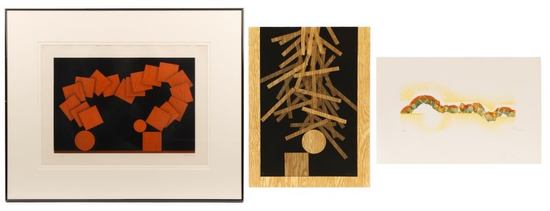 Collection of 3 Pol Bury Pencil Signed Prints (1 of 10)