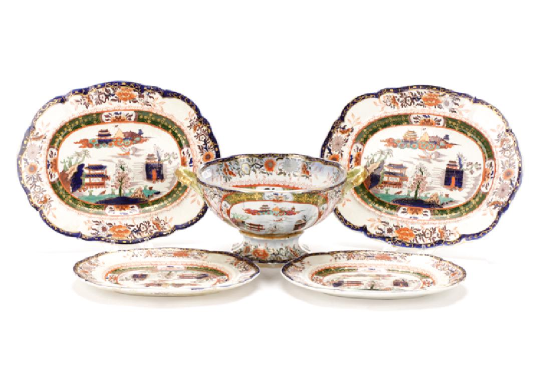 Group of 5 Pieces Mason's Ironstone, 19th C. (1 of 10)