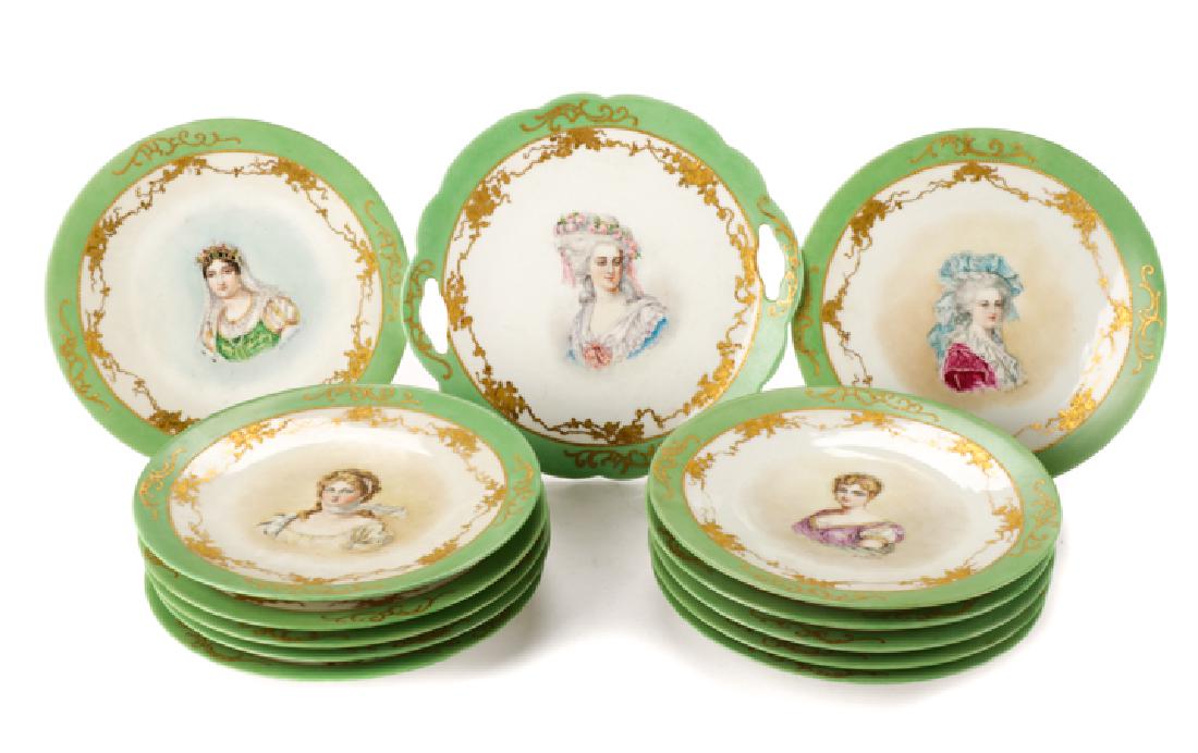 Set of Portrait Luncheon Plates & Tray, Signed (1 of 10)