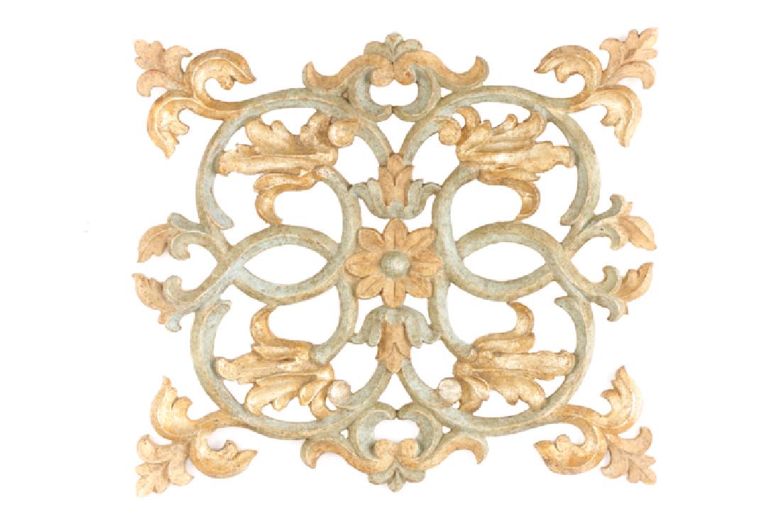 Gilt Wood And Polychrome Foliate Wall Applique (1 of 6)